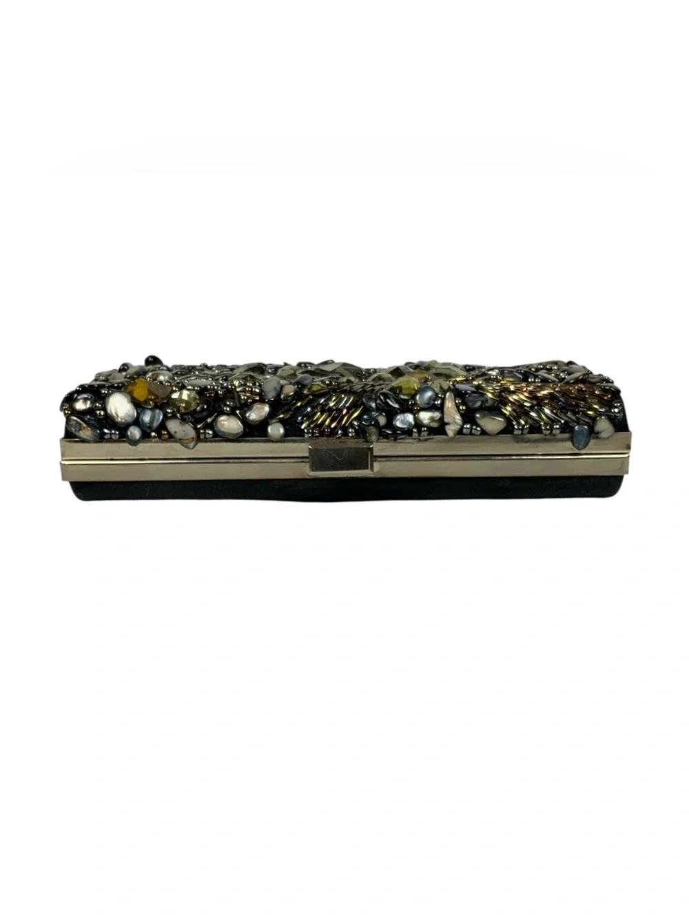 Embellished Hard-Case Evening Clutch